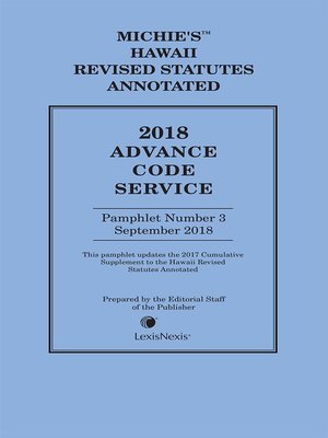 cover image of Hawaii Advance Code Service